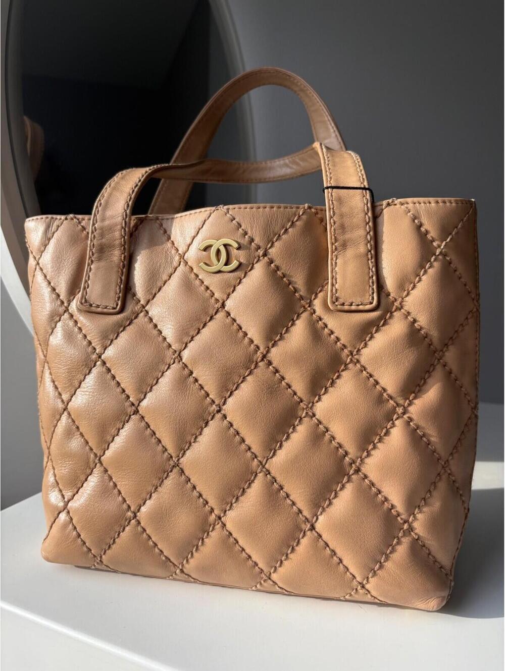 Authentic Chanel Lambskin Leather Tote Bag Comes with COA